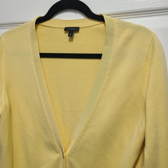Talbots Yellow Cardigan Sweater M - Picture 4 of 7